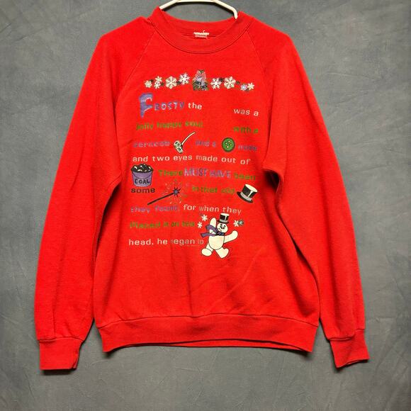 Vintage Frosty The Snowman Crewneck Sweatshirt BJ Designs Teacher Cozy Comfy Med - Picture 1 of 9